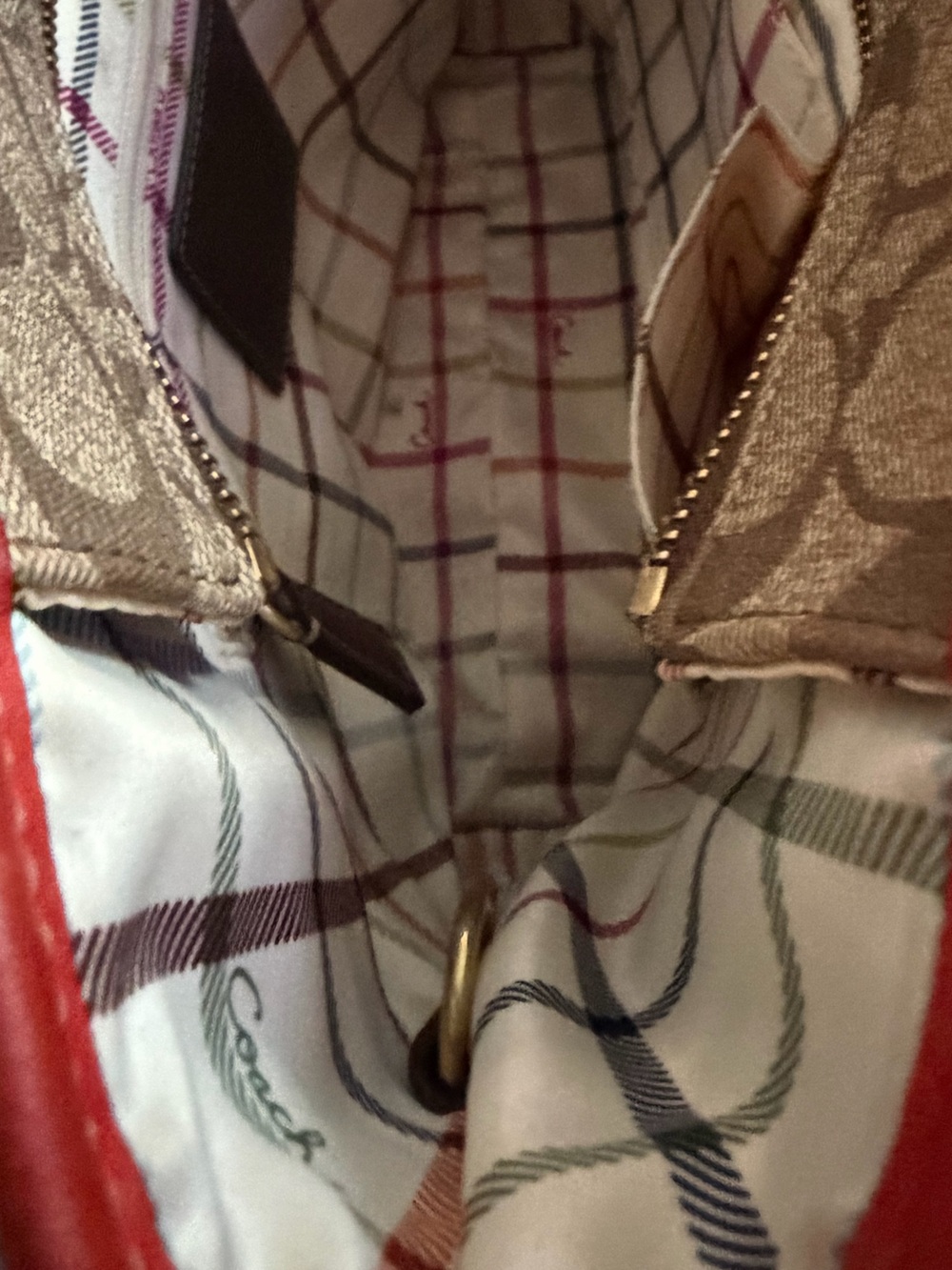 Coach Heritage Stripe Signature Tote- brown C canvas great condition ❤️ - Picture 10 of 16